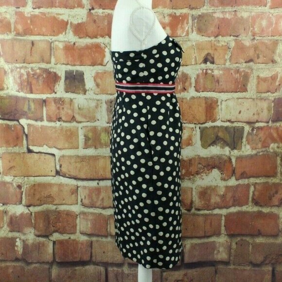 {Anthro} MAEVE Polka-Peppered Dress Strapless Cute - Picture 5 of 8
